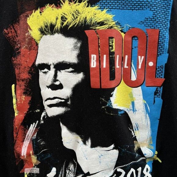 Next Level Apparel Billy Idol 2018 Concert Tour Black T-Shirt Size Small - Picture 4 of 4